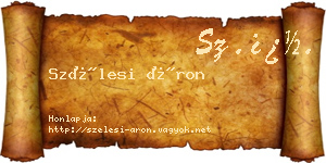 Szélesi Áron névjegykártya